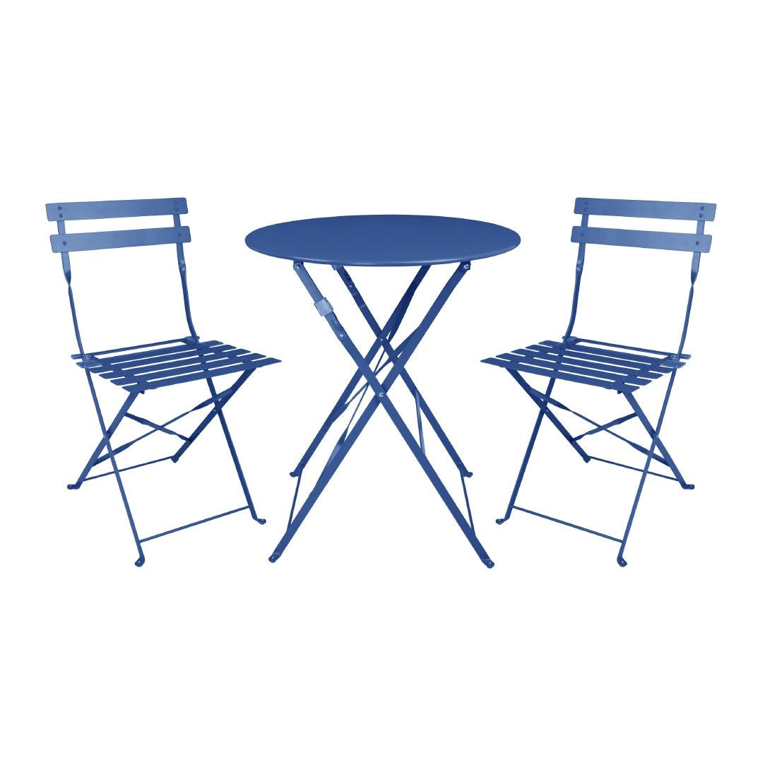 Chaises de terrasse pliantes Bolero Perth bleu marine foncé (lot de 2) - Bolero - FU541