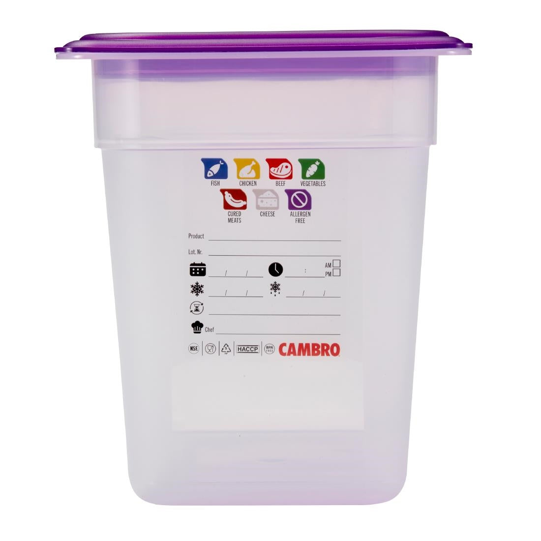 Bac en polypropylène Cambro Safetrak IML GN 1/3 200mm - Cambro - JN511