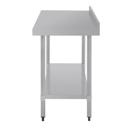 Table de préparation avec rebord en acier inoxydable Vogue 1200 x 600mm - Vogue - T381