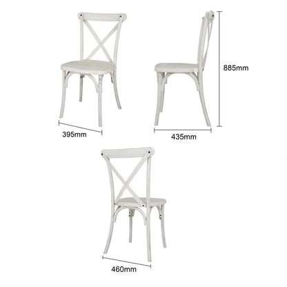 Chaises en résine à dossier croisé Bolero Manhattan blanches (lot de 4) - Bolero - HW280