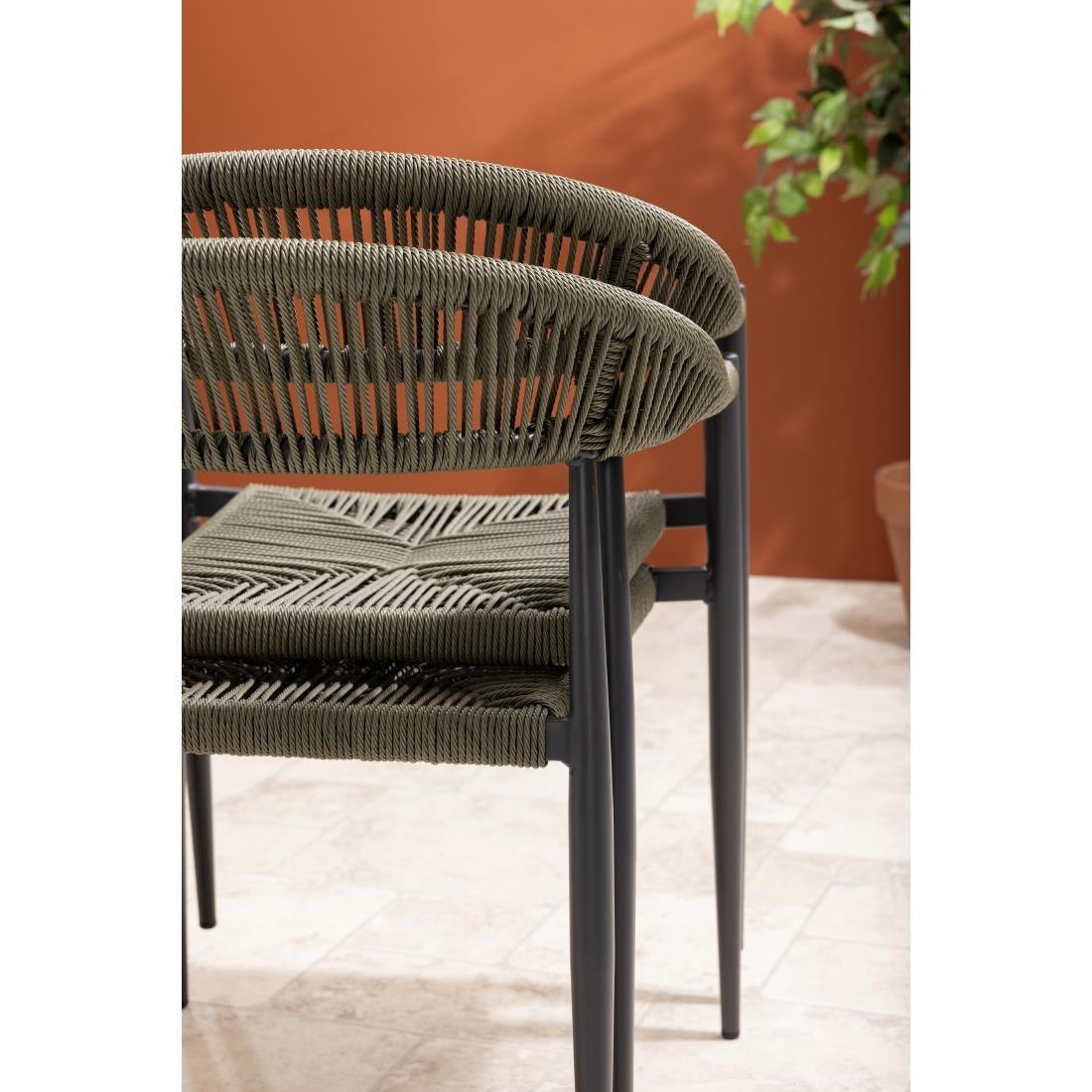 Fauteuils d'extérieur en rotin PE tressé Bolero Eden verts (lot de 4) - Bolero - HZ592