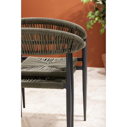Fauteuils d'extérieur en rotin PE tressé Bolero Eden verts (lot de 4) - Bolero - HZ592