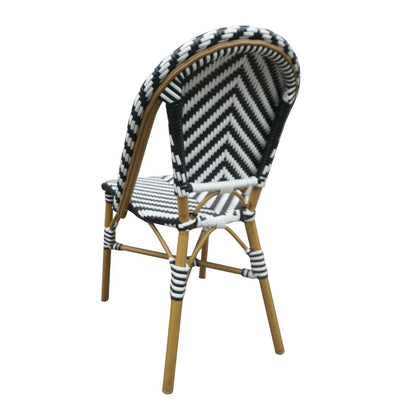 Chaises style parisien en rotin PE Bolero noires (lot de 2) - Bolero - CH111