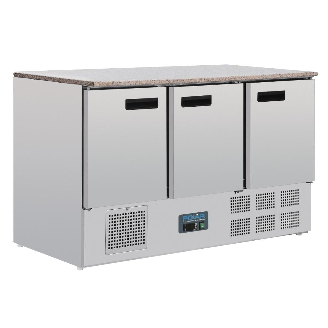 Table réfrigérée positive plan de travail en marbre Polar Série G 3 portes 368L - Polar - CL109