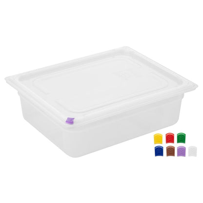 Bacs PP Hygiplas Click GN 1/2 avec couvercles et 7 clips de couleur 100mm 5,9L (lot de 4) - Hygiplas - FZ089