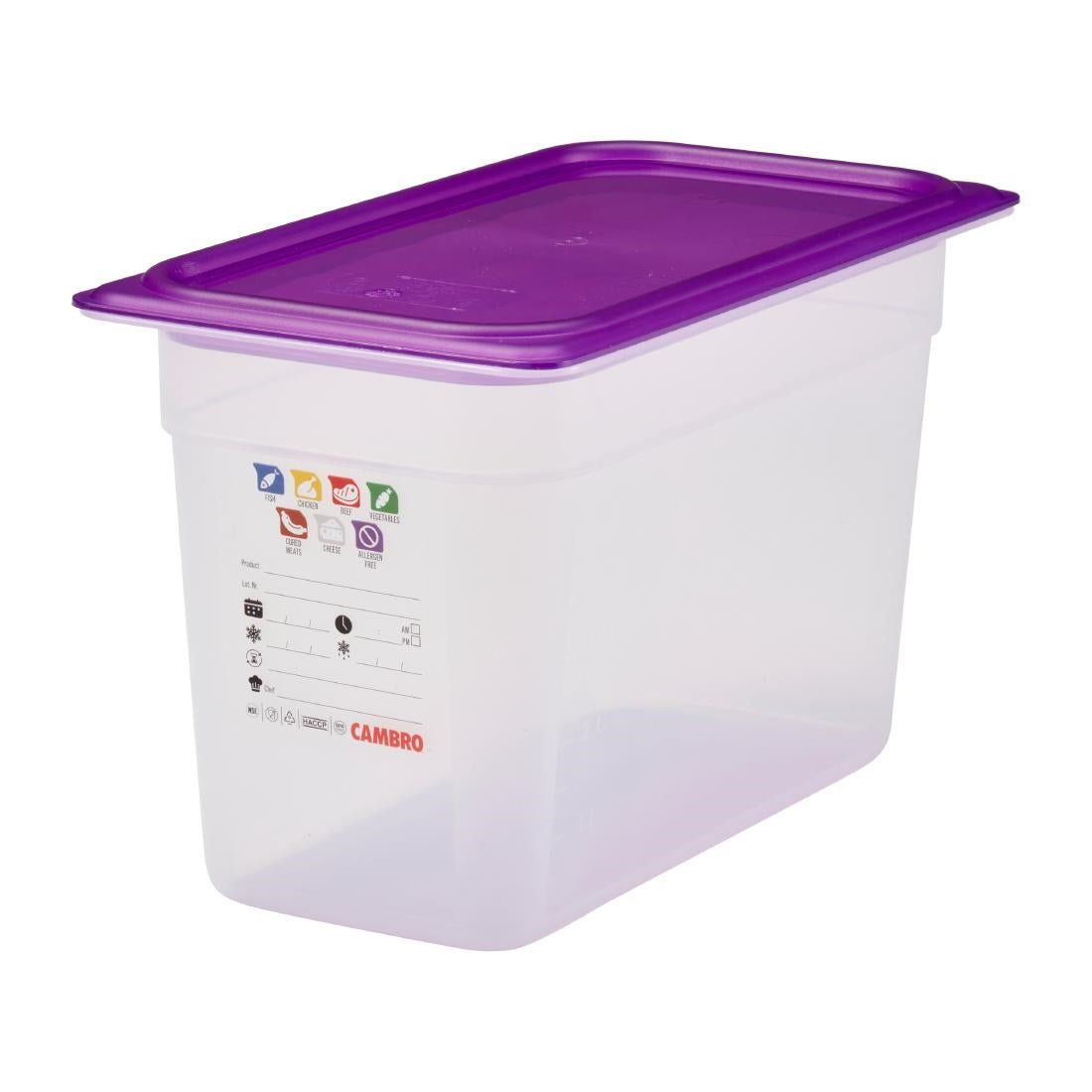 Bac en polypropylène Cambro Safetrak IML GN 1/3 200mm - Cambro - JN511