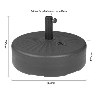 Pied de parasol en plastique noir Bolero 40L - Bolero - DZ884