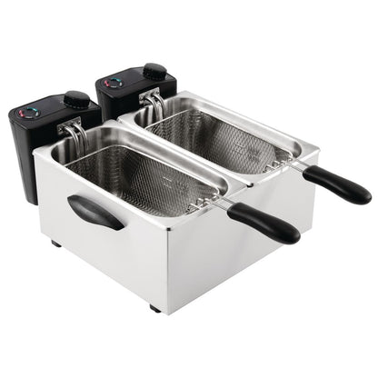 Friteuse de comptoir double Caterlite peu intensive 2x 3,5L - Caterlite - GG199
