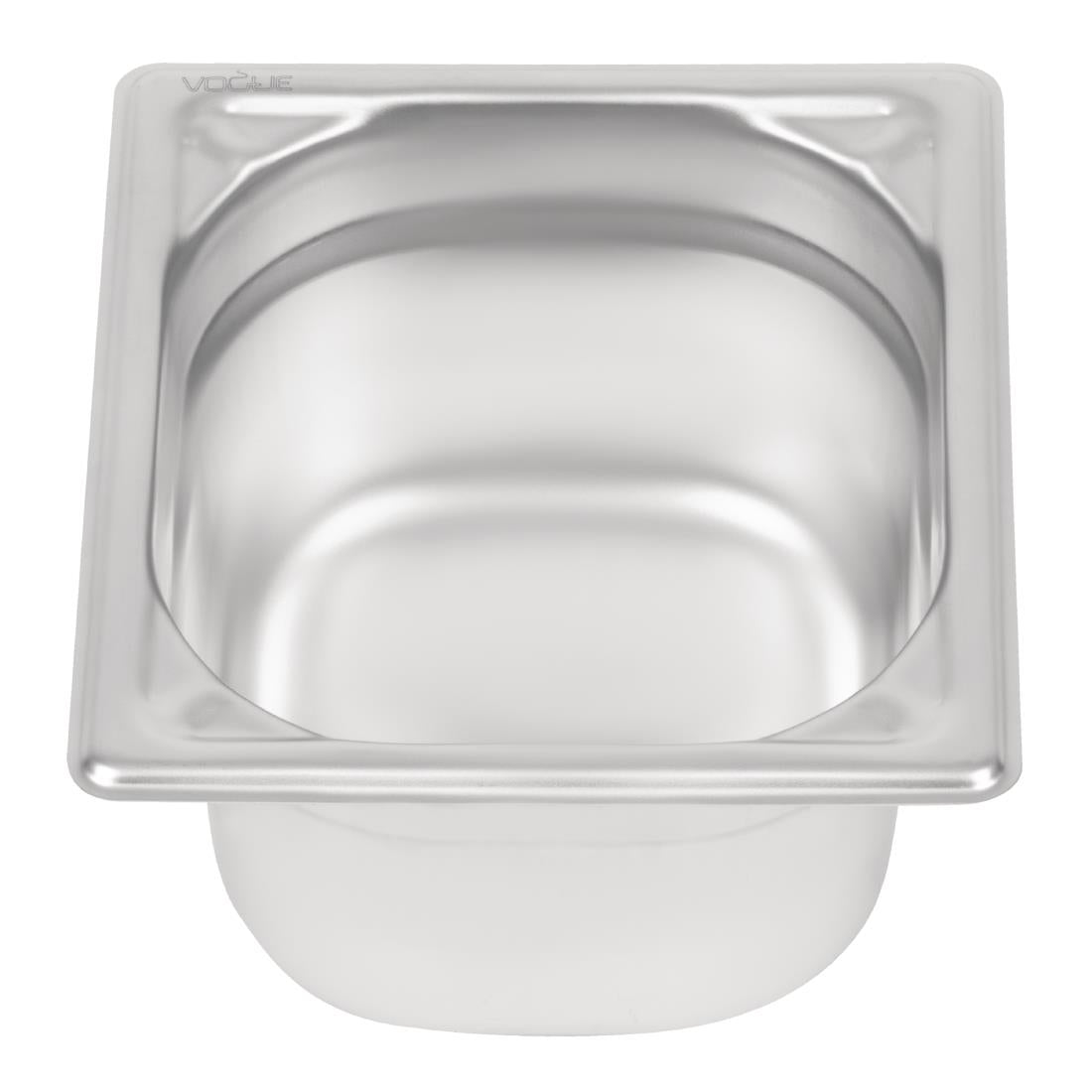 Bac inox 18/10 GN 1/6 professionnel Vogue 100mm - Vogue - DW450