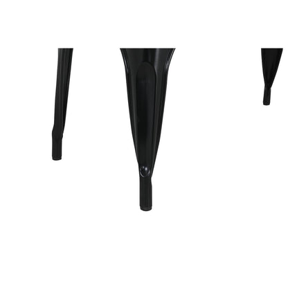 Banc d'intérieur à lattes en bois de manguier et cadre noir Bolero Bistro 850 mm (lot de 2) - Bolero - HZ816