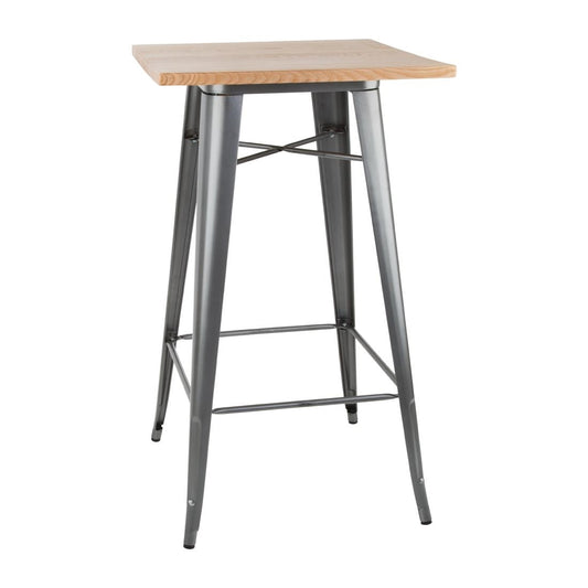 Mange-debout gris avec plateau en bois Bolero Bistro - Bolero - FB596