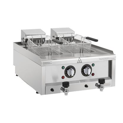 Friteuse électrique double Buffalo Série 600 2 x 8L - Buffalo - CU477