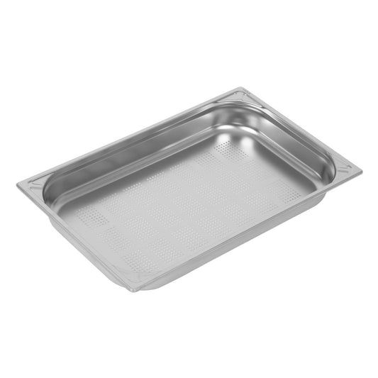 Bac inox 18/10 perforé GN 1/1 professionnel Vogue 65mm - Vogue - DW461