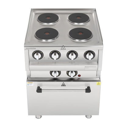 Fourneau électrique 4 feux sur four à convection Buffalo Série 600 - Buffalo - SA808