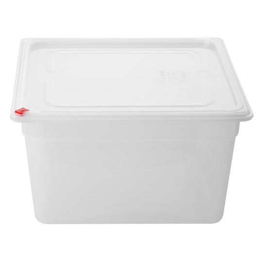 Bacs PP Hygiplas Click GN 2/3 avec couvercles et 7 clips de couleur 200mm 16,1L (lot de 4) - Hygiplas - HZ352