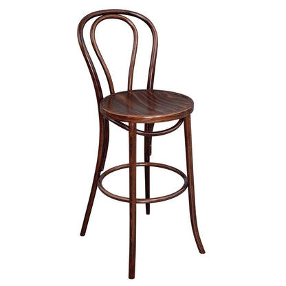 Tabouret haut bistro en bois courbé Fameg noyer - Fameg - CW012