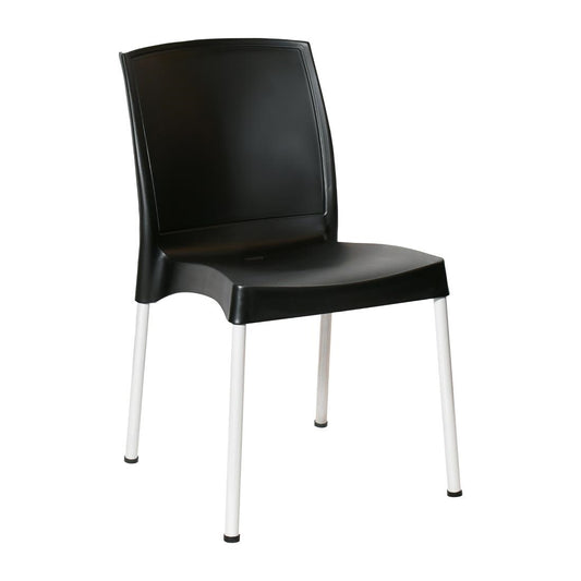 Chaises en polypropylène Bolero Elements noires (lot de 4) - Bolero - JA918