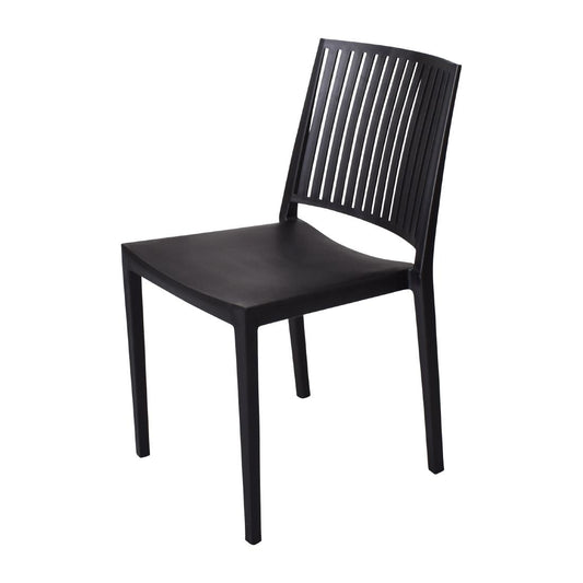 Chaises d'extérieur en polypropylène empilables Baltimore noires (lot de 4) - Mebu - FW576