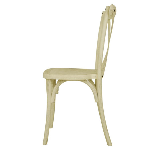 Chaises à dossier croisé en résine Bolero Manhattan effet bois naturel (lot de 4) - Bolero - HW282