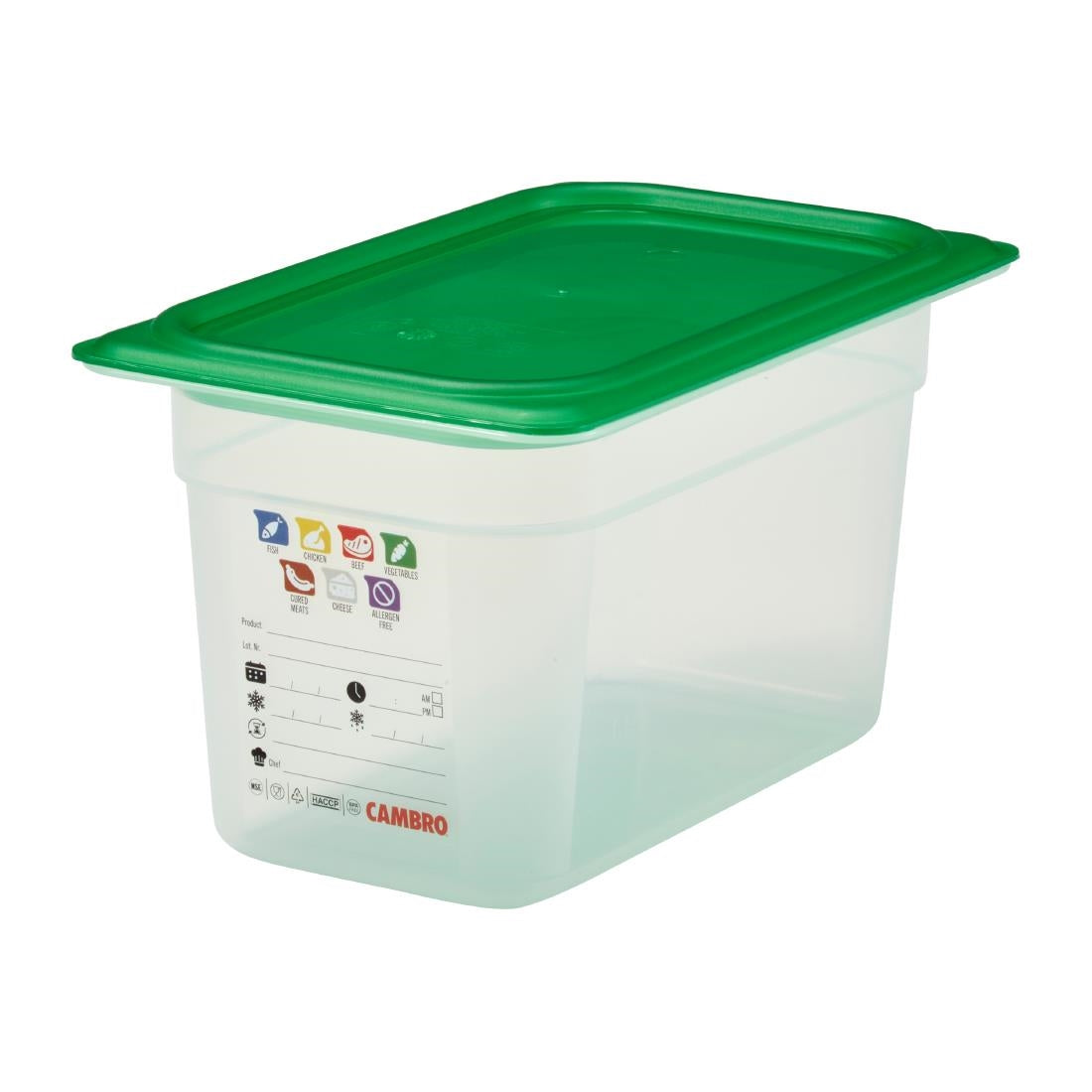 Bac en polypropylène Cambro Safetrak IML GN 1/4 150mm - Cambro - JN514