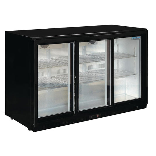 Arrière-bar trois portes coulissantes Polar Série G noir 330L - Polar - GL006
