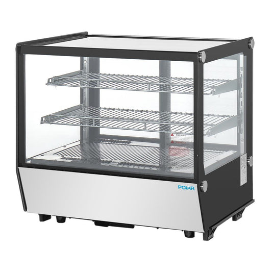 Vitrine de comptoir positive Polar Série G carrée noire 120L - Polar - PG003