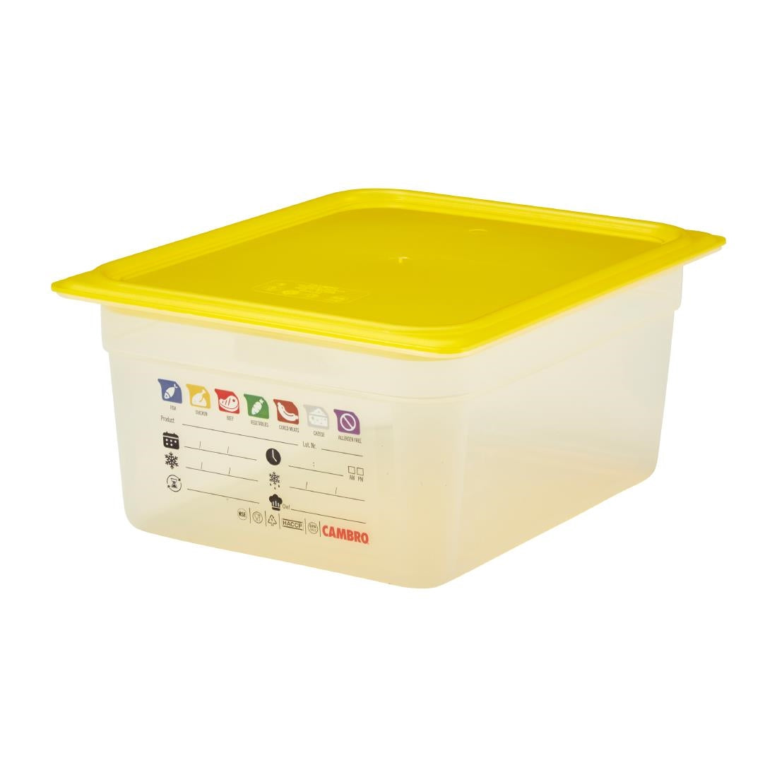 Bac en polypropylène Cambro Safetrak IML GN 1/2 150mm - Cambro - JN506