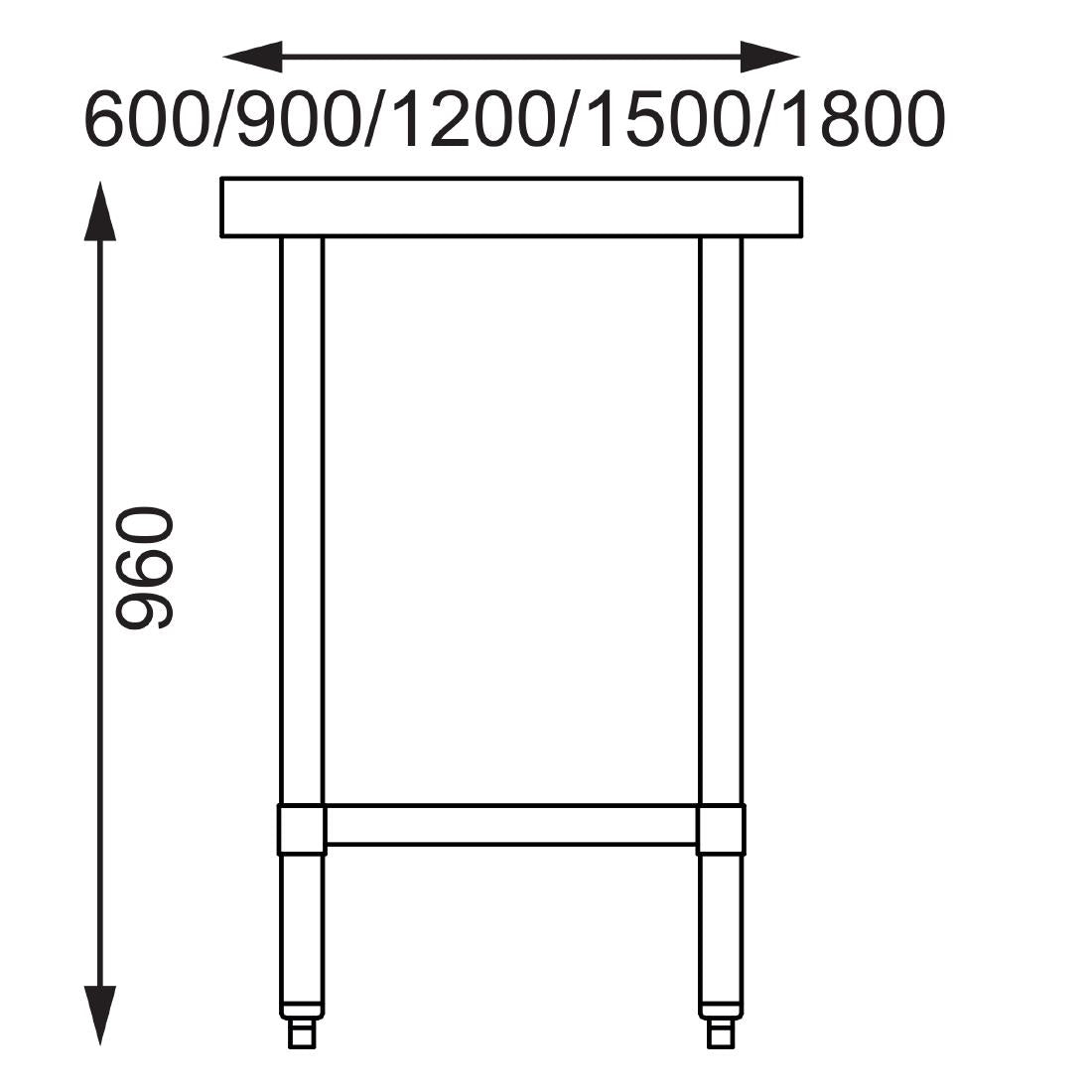 Table en acier inoxydable sans rebord Vogue 600 x 700mm - Vogue - GJ500