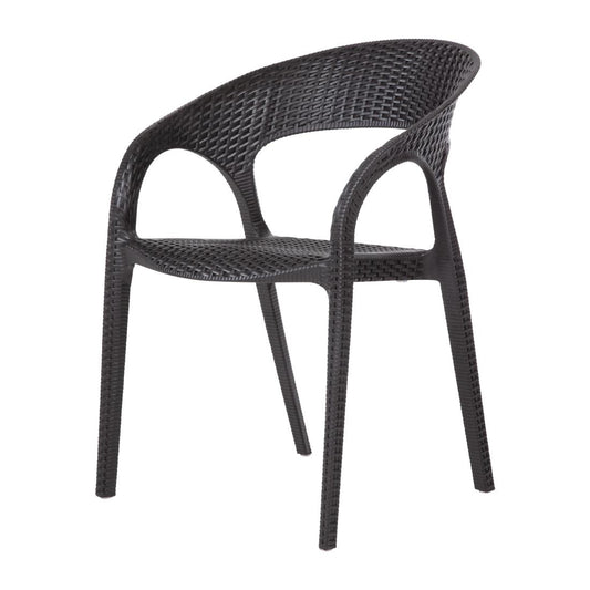 Fauteuils enveloppants en rotin PP Bolero noirs (lot de 4) - Bolero - GR363