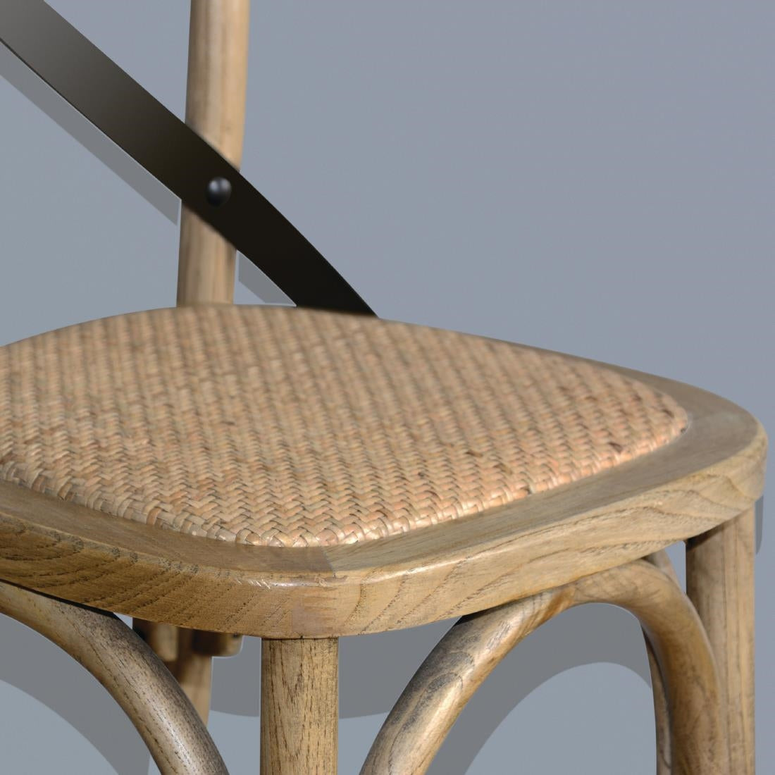 Tabouret de bar en bois avec dossier croisé Bolero métal - Bolero - GG657
