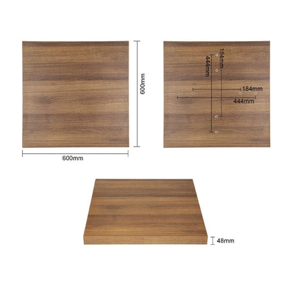 Plateau de table carré Bolero 600mm effet bois chêne rustique - Bolero - GR324
