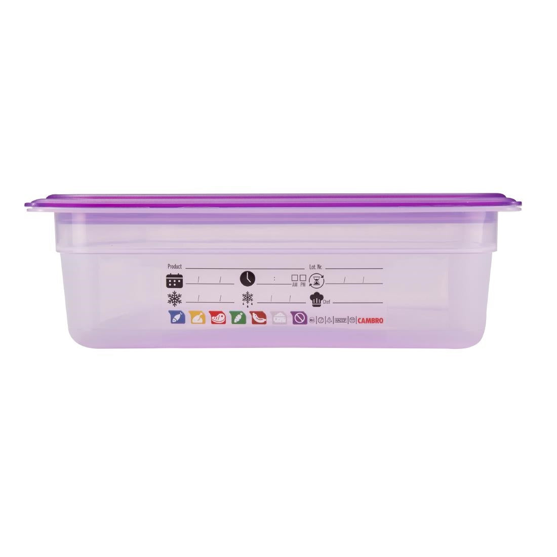 Bac en polypropylène Cambro Safetrak IML GN 1/1 100mm - Cambro - JN501
