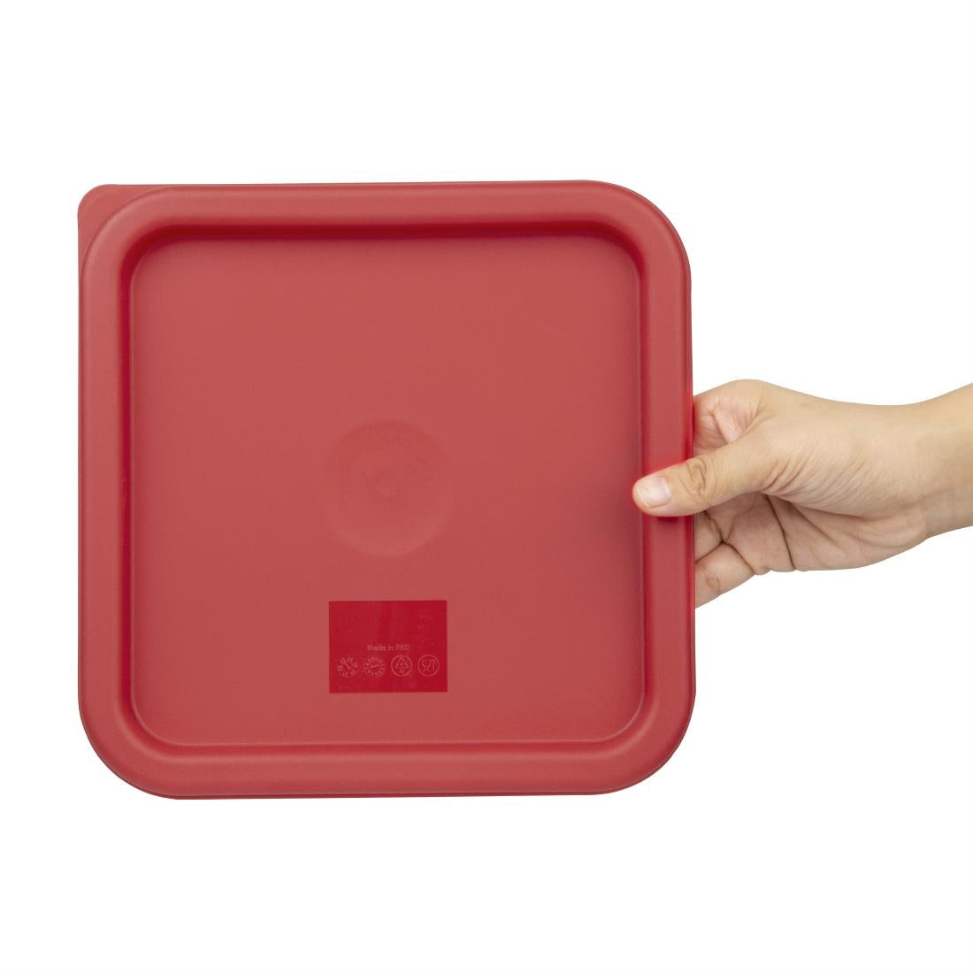Couvercle carré rouge moyen Hygiplas - Hygiplas - CF041