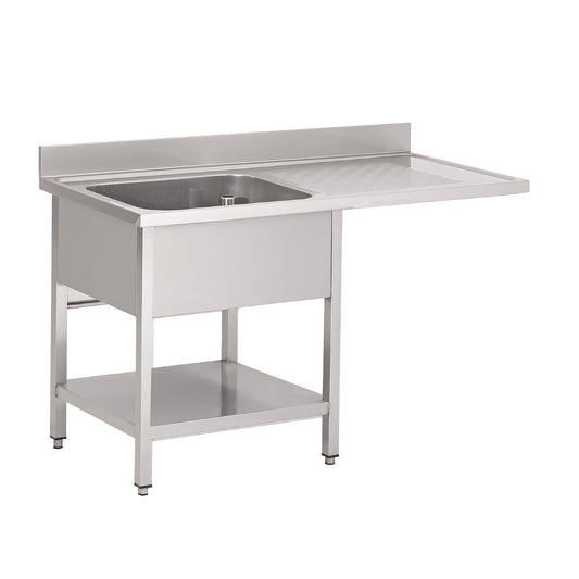 Plonge inox avec étagère basse et emplacement lave-vaisselle Gastro M 1 bac à gauche 120 x 70 x 85 cm - Gastro M - GN206