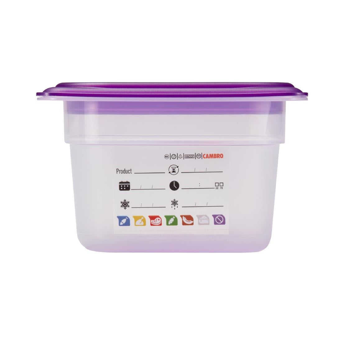 Bac en polypropylène Cambro Safetrak IML GN 1/6 100mm - Cambro - JN516