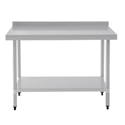 Table de préparation avec rebord en acier inoxydable Vogue 1200 x 600mm - Vogue - T381