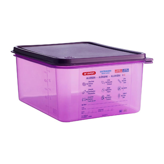 Bac hermétique violet antiallergénique GN 1/2 Araven 10L - Araven - CM789