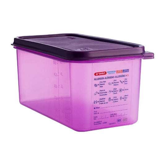 Bac hermétique violet antiallergénique GN 1/3 Araven 6L - Araven - CM788