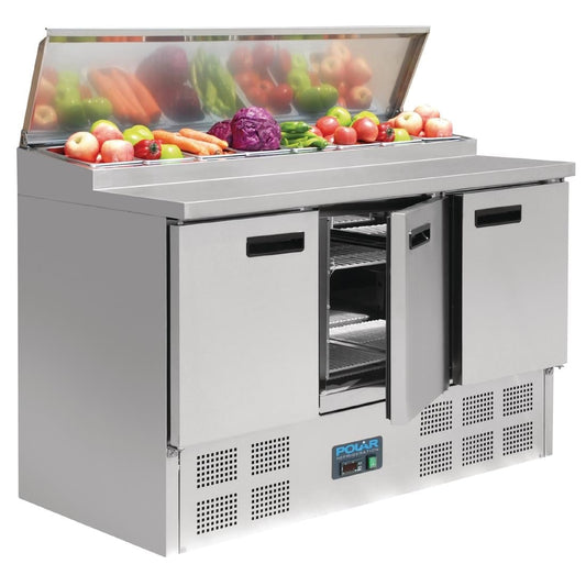 Comptoir de préparation réfrigéré pizzas et salades Polar Série G 390L - Polar - G605