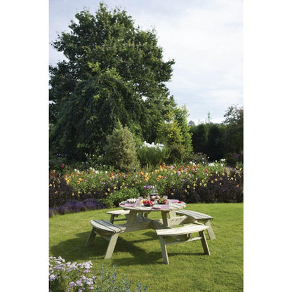 Table de pique-nique en bois ronde Rowlinson 2000mm - Rowlinson - CG097