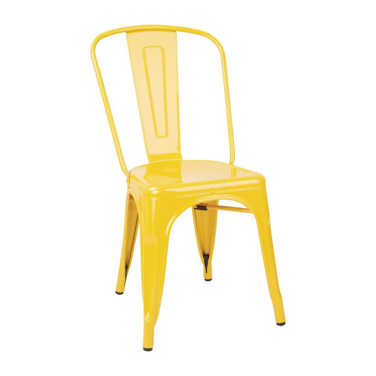 Chaises bistro en acier Bolero jaunes (lot de 4) - Bolero - DK292