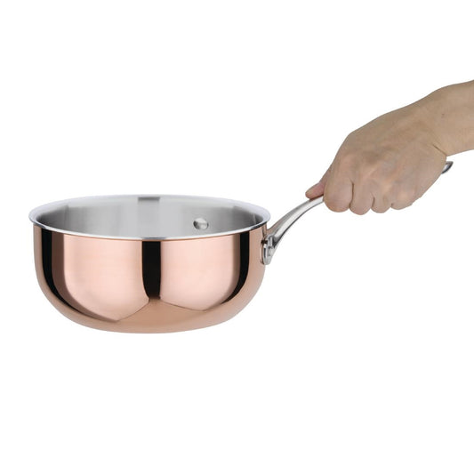Sauteuse évasée en cuivre 3 couches induction Vogue 200mm - Vogue - CM677