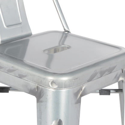Tabouret haut en acier galvanisé avec dossier Bolero Bistro (lot de 4) - Bolero - DL877