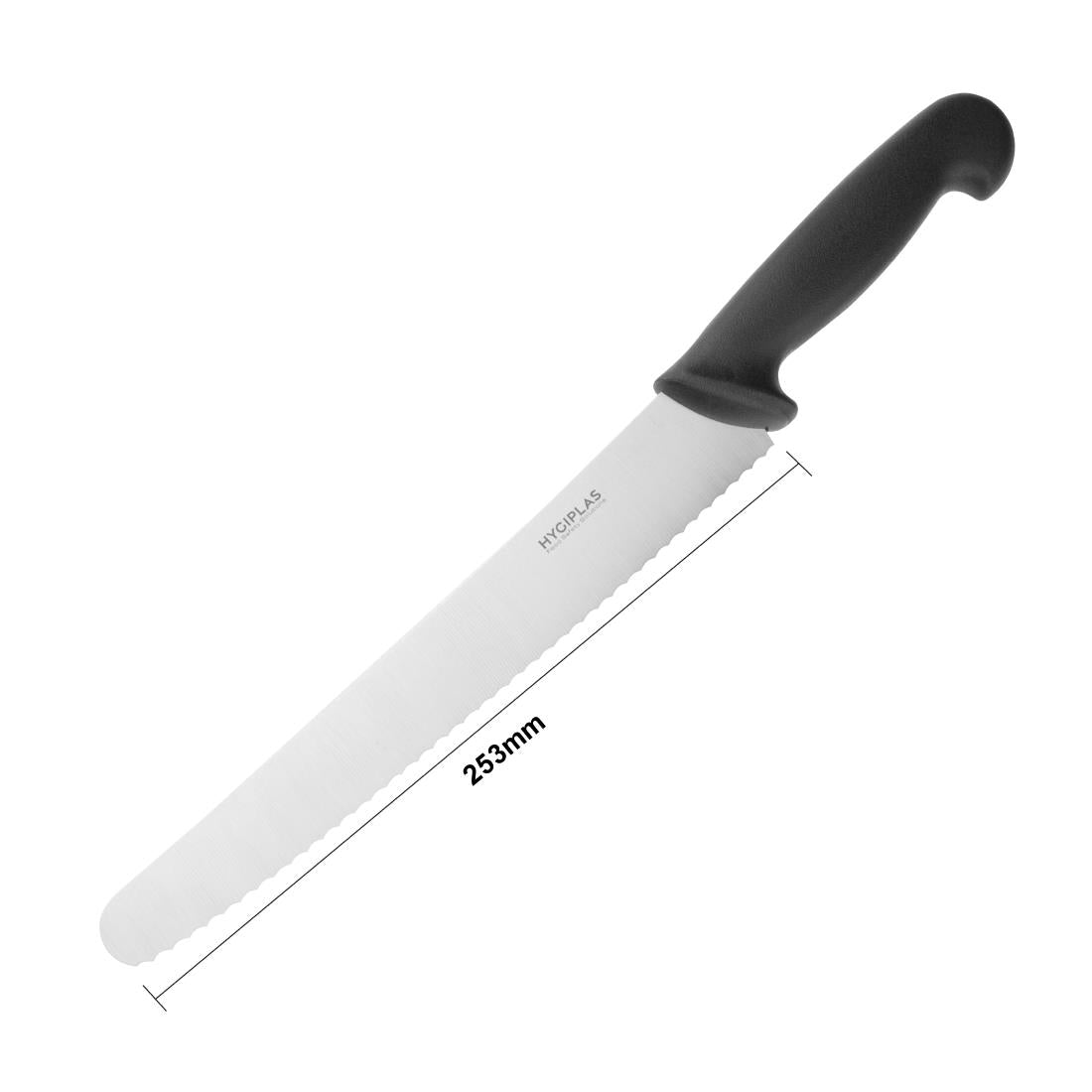 Couteau à pâtisserie denté Hygiplas noir 250mm - Hygiplas - CF895