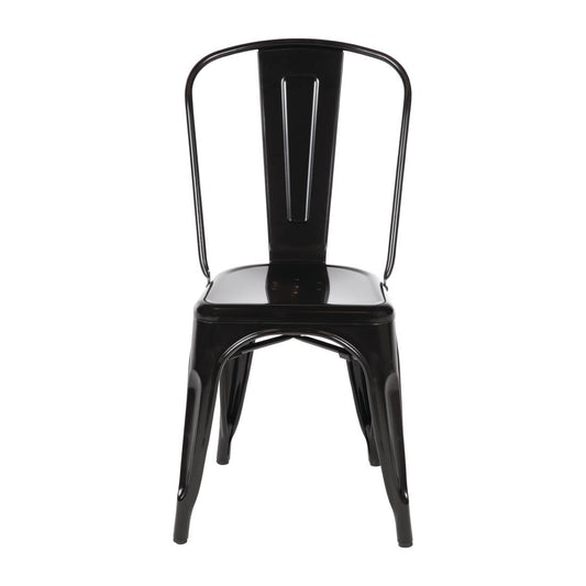 Chaises en acier noir Bolero Bistro (lot de 4) - Bolero - GL331