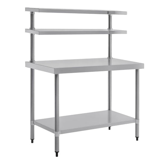 Table inox avec 2 étagères supérieures Vogue 1200mm - Vogue - CC359