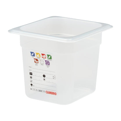 Bac en polypropylène Cambro Safetrak IML GN 1/6 150mm - Cambro - JN517