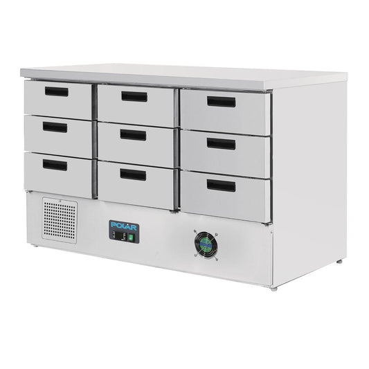 Table réfrigérée positive 9 tiroirs Polar série G 368L - Polar - FA441
