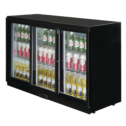 Arrière-bar trois portes coulissantes Polar Série G noir 330L - Polar - GL006