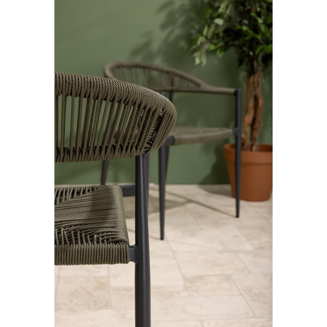 Fauteuils d'extérieur en rotin PE tressé Bolero Eden verts (lot de 4) - Bolero - HZ592